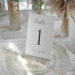 Minimale moderne einfache Hochzeitstischnummern 4x Sockelschild