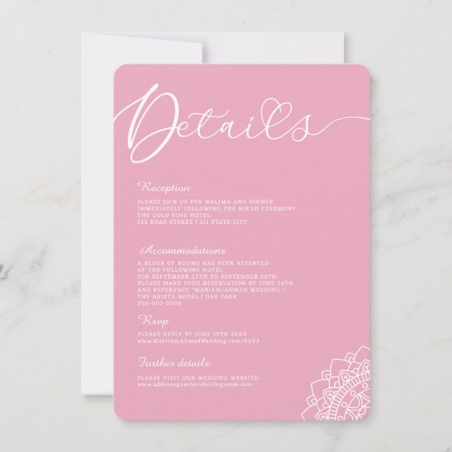 Minimale moderne einfache Kalligrafie Mandala Deta Einladung (Vorderseite)