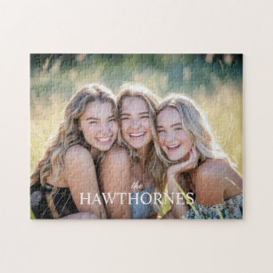 Minimale moderne elegante Familienfoto Puzzle