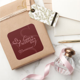 Minimale moderne elegante Typografie Valentinstag Quadratischer Aufkleber
