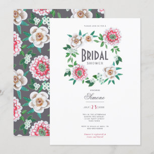 Minimale moderne Floral-Brautparty Einladung