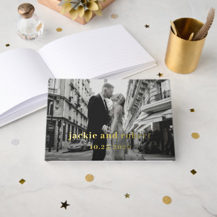 Minimale moderne Foto-Hochzeit Gästebuch