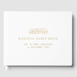Minimale moderne goldene arabische Schrift muslimi Gästebuch