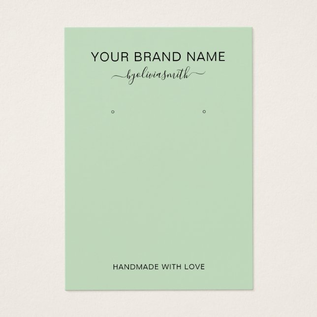 Minimale moderne Green Juwelry Display Card (Vorderseite)