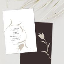 Minimale moderne Greige- und Espresso-Blumenmuster