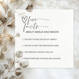 Minimale moderne handgezeichnete Herz-Fun-Facts-Ho Serviette
