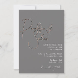 Minimale moderne Hochzeit des städtischen Chic Einladung