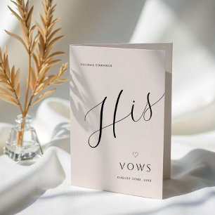 Minimale moderne Hochzeit Vow Book Seine Votes Ankündigung