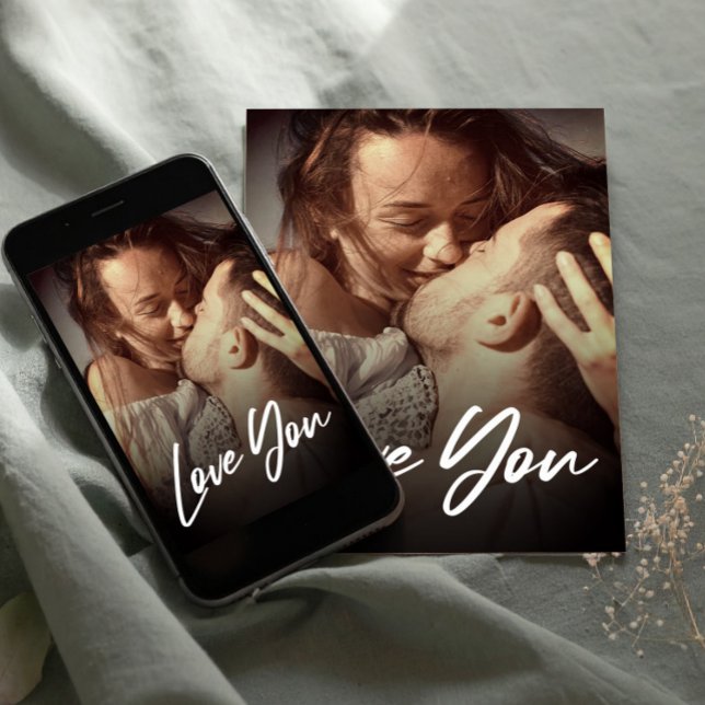 Minimale moderne I-Liebe Sie Foto ersetzen Beilage Postkarte (Minimal Modern I Love You Photo Replace Insert Postcard)