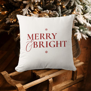 Minimale moderne klassische Skript Merry & Bright Kissen