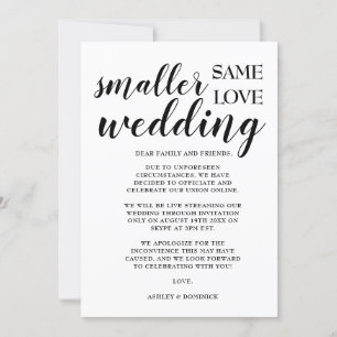 Minimale moderne kleinere Hochzeitsanzeigenkarte Einladung