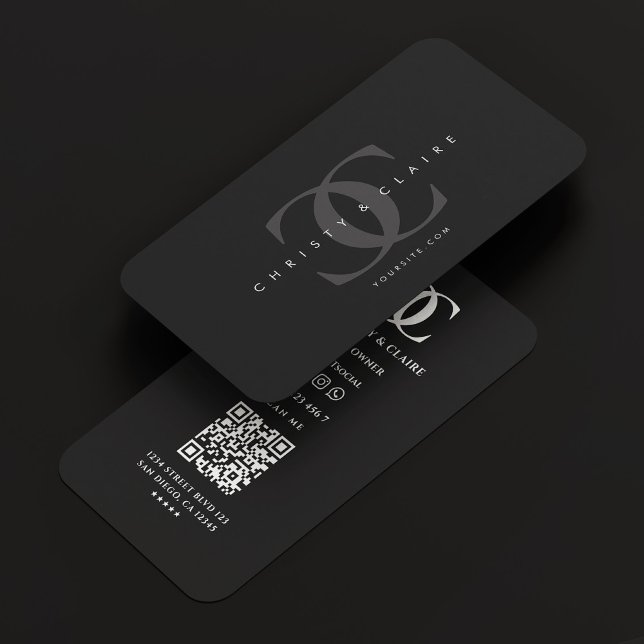 Minimale moderne Logo C Schwarz-Grau-Monogramm Visitenkarte (Minimal Modern Logo C Black Grey Monogram Business Card
)