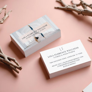 Minimale moderne Luxus-Yogastudio-Fitness-Foto Visitenkarte