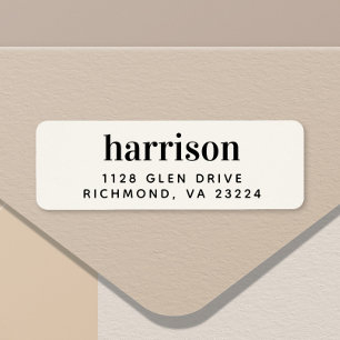 Minimale moderne Monogramm-Creme-Rücksendeadresse