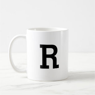 Minimale moderne Monogramm-Initiale Buchstabe Schw Kaffeetasse
