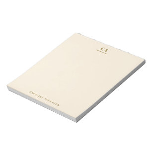 Minimale moderne Monogramm personalisierte Ockercr Notizblock
