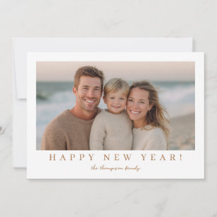Minimale moderne Neujahrsfoto Feiertagskarte