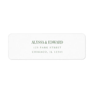 Minimale moderne olivgrüne Hochzeit mit individuel