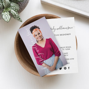 Minimale moderne professionelle Foto elegante Schr Visitenkarte