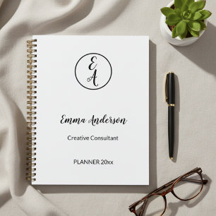 Minimale moderne professionelle Monogramm Planer