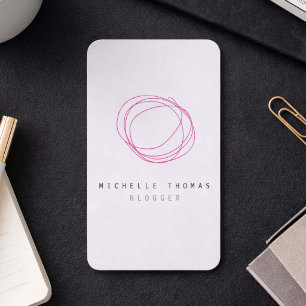 Minimale moderne rosa Kritzel-Logo Content-Erstell Visitenkarte
