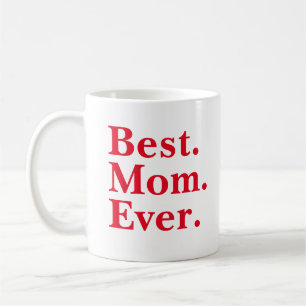 Minimale moderne rote Typografie "Beste Mama je" Kaffeetasse