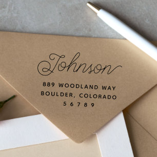 Minimale moderne Rücksendeadresse von Familienname Gummistempel