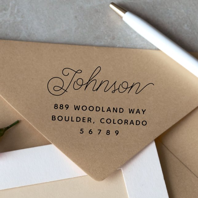 Minimale moderne Rücksendeadresse von Familienname Gummistempel (Minimal Modern Family Name Return Address Rubber Stamp)