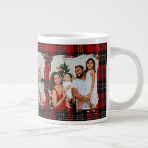 Minimale moderne rustikale Familienfoto-Weihnachte Jumbo-Tasse