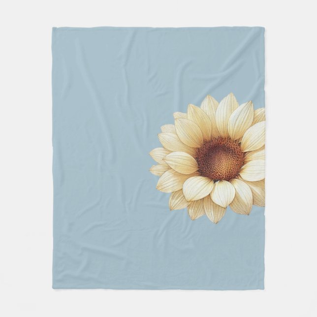 Minimale moderne Sonnenblume Staubblau-Decke Fleecedecke (Vorderseite)