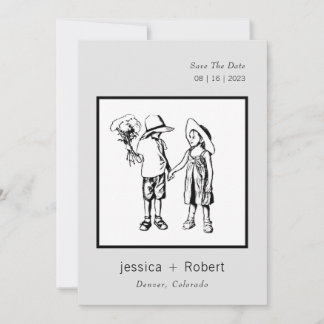 Minimale moderne süße Design-Hochzeit Save The Date
