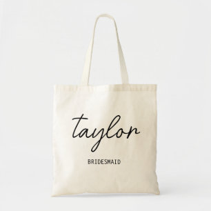 Minimale moderne Typografie Hochzeitsbrautjungfer- Tragetasche