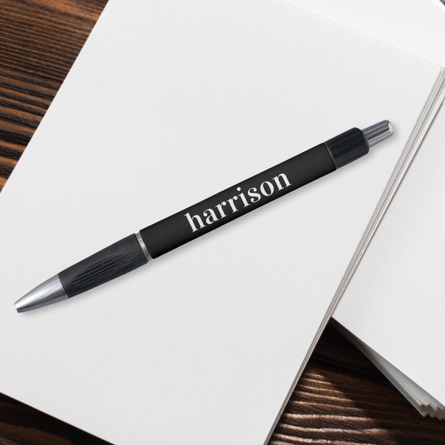 Minimale moderne Typografie Monogramm Schwarz Kugelschreiber (Von Creator hochgeladen)