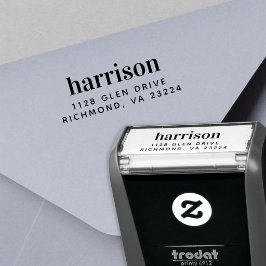 Minimale moderne Typografie Name Rücksendeadresse Permastempel