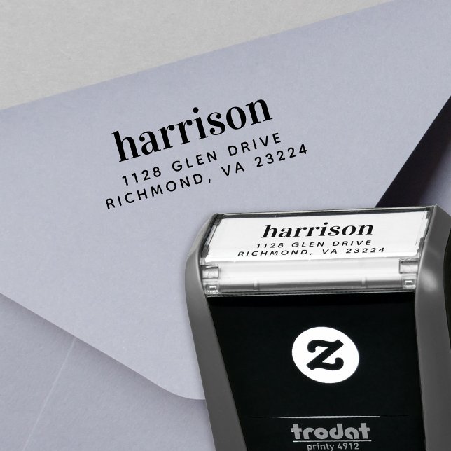 Minimale moderne Typografie Name Rücksendeadresse Permastempel (Personalized Minimal Modern Name Return Address Self-inking Stamp)