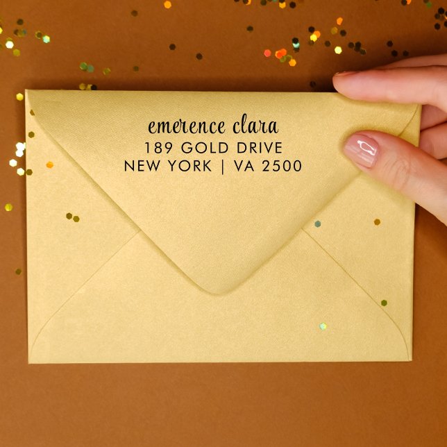 Minimale moderne Typografie Name Rücksendeadresse  Permastempel (Von Creator hochgeladen)