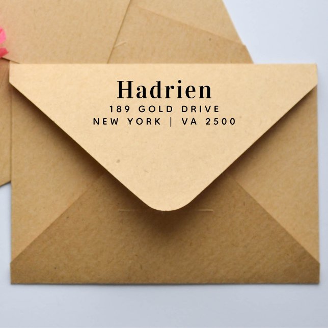 Minimale moderne Typografie Name Rücksendeadresse  Permastempel (Von Creator hochgeladen)
