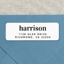 Minimale moderne Typografie-Rücksendeadresse