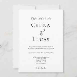 Minimale moderne Typografie Schwarze und weiße Hoc Einladung