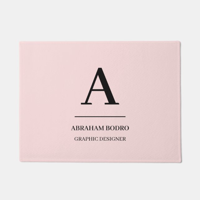 Minimale moderne typografische Monogramme in Hot P Fußmatte (Vorderseite)
