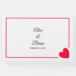 Minimale moderne Valentinalhochzeit Gästebuch