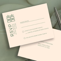Minimale moderne vietnamesische Hochzeit RSVP Post
