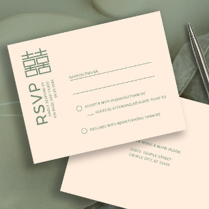 Minimale moderne vietnamesische Hochzeit RSVP Post