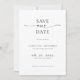 Minimale moderne zeitgenössische Schrift Save The Date
