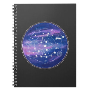 Minimale Mond-Galaxie-Gestaltung   Kosmische Ästhe Notizblock