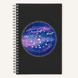 Minimale Mond-Galaxie-Gestaltung   Kosmische Ästhe Notizbuch