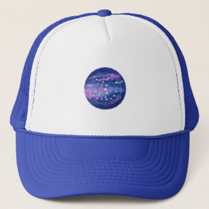 Minimale Mond-Galaxie-Gestaltung Kosmische Ästhe Truckerkappe
