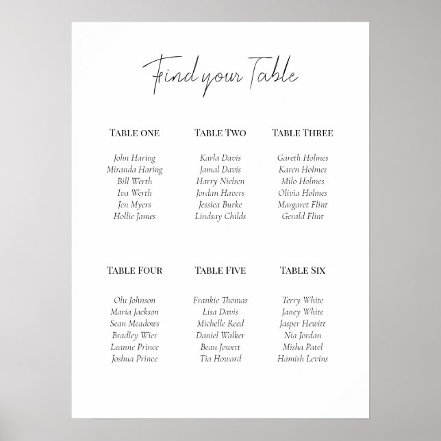 Minimale monochrome Acryl-6-Tischplanposter Poster (Vorne)