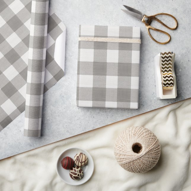 Minimale monochrome Karo-Feiertage Geschenkpapier (Kunsthandwerk)