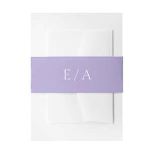 Minimale Monogram Digital Lavender Lila Wedding Einladungsbanderole